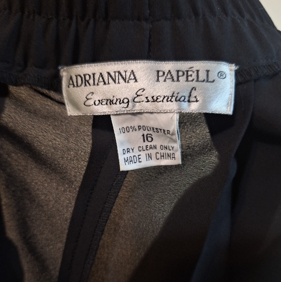 Adrianna Papell Evening Essentials sz 16 sheer wide leg black pleated plants - Picture 5 of 5